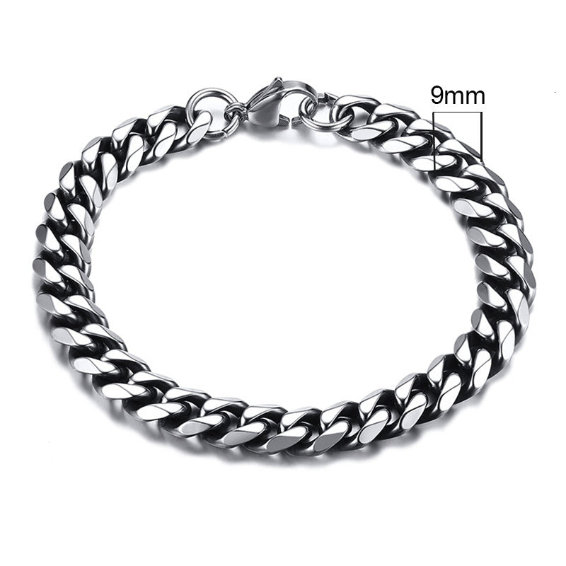 Unisex Bracelet Stainless Steel Gold Plated Simple Geometric Cuban Chain Design Packed Jewelry For Men Jewelry