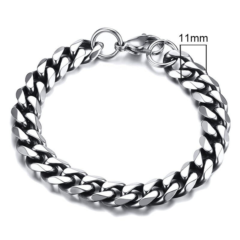 Unisex Bracelet Stainless Steel Gold Plated Simple Geometric Cuban Chain Design Packed Jewelry For Men Jewelry