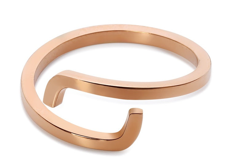 Titanium Steel Couple Rings Adjustable Zodiac Constellation Form Rose Gold Electroplated Rings For Women And Men