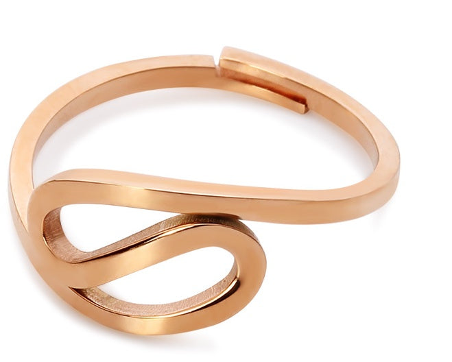 Titanium Steel Couple Rings Adjustable Zodiac Constellation Form Rose Gold Electroplated Rings For Women And Men