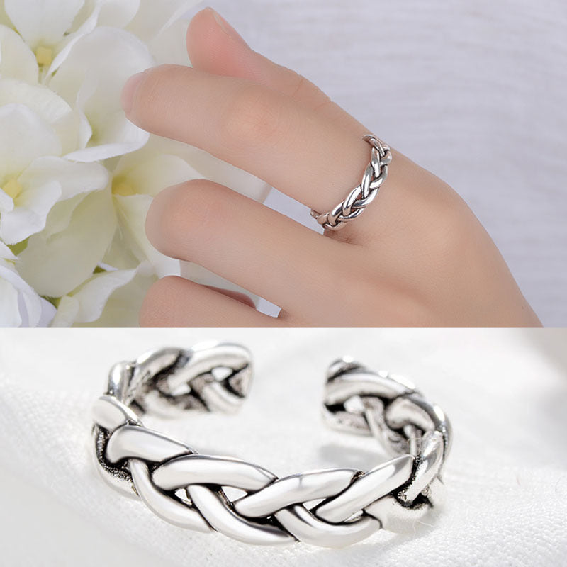 Unisex Ring S925 Silver Plated Adjustable Open Design Ring Thai Silver Finish Personality Women And Men Korean
