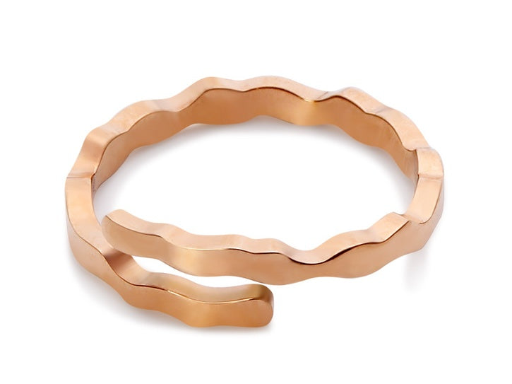 Titanium Steel Couple Rings Adjustable Zodiac Constellation Form Rose Gold Electroplated Rings For Women And Men