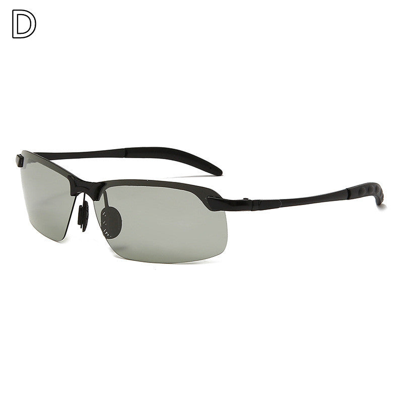 Clip On Polarized Sunglasses Metal Frame For Fishing With Color Changing TAC Lenses Visible Light Rate Outdoor