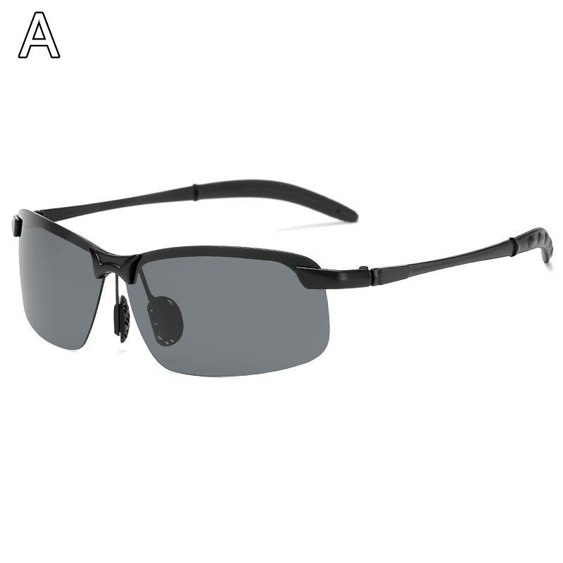 Polarized Sunglasses For Men And Women Metal Frame Photochromic Lenses Ideal For Driving High Visible Light Rate