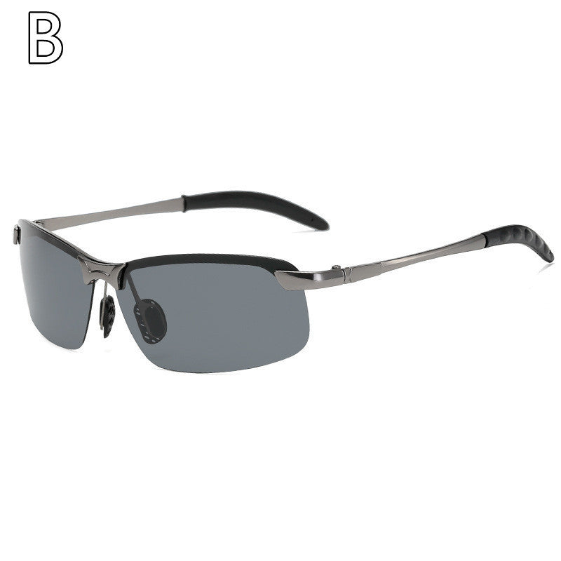 Polarized Sunglasses For Men And Women Metal Frame Photochromic Lenses Ideal For Driving High Visible Light Rate