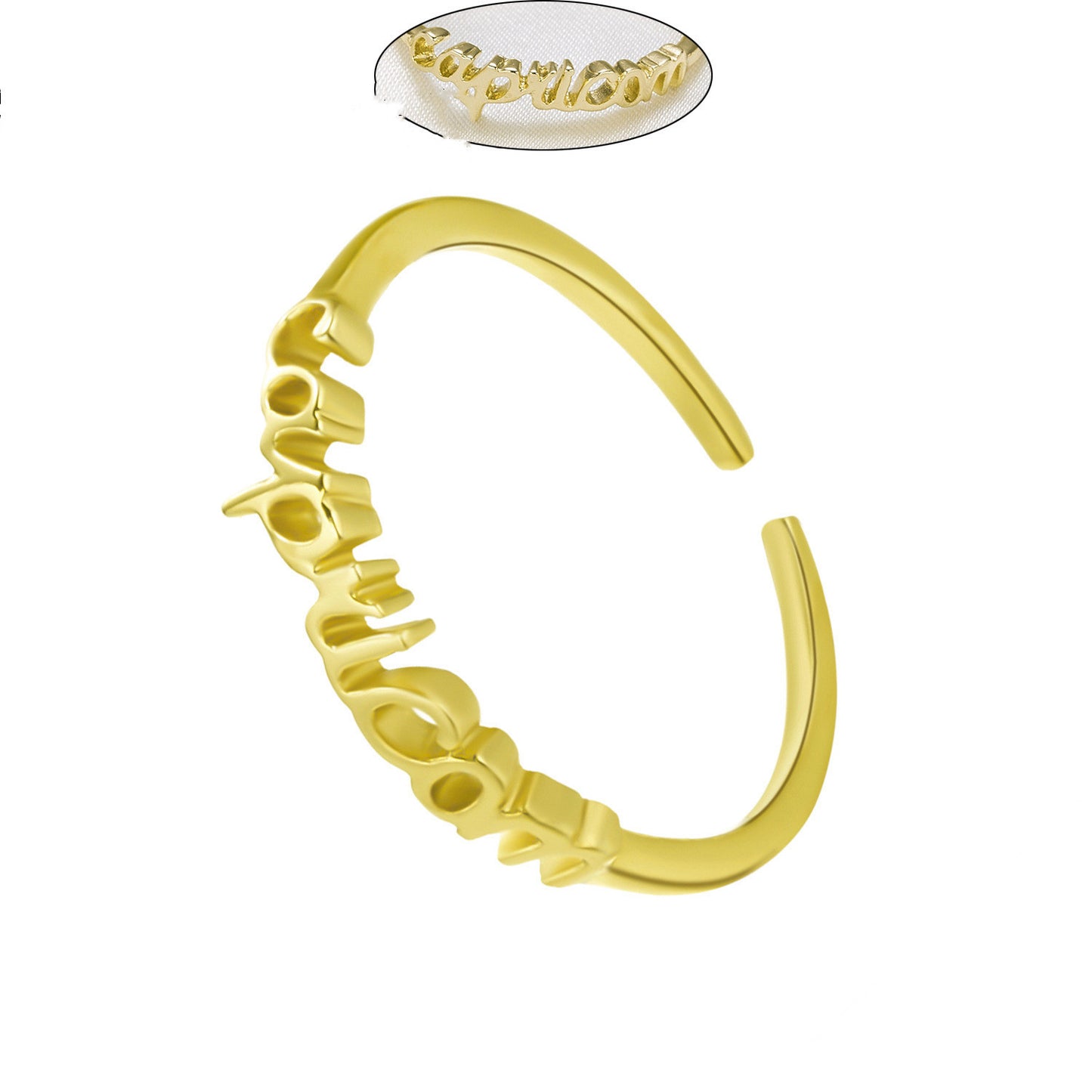 Constellation Letter Ring Adjustable Copper Jewelry European and American Style Personal Statement Ring Everyday Wear