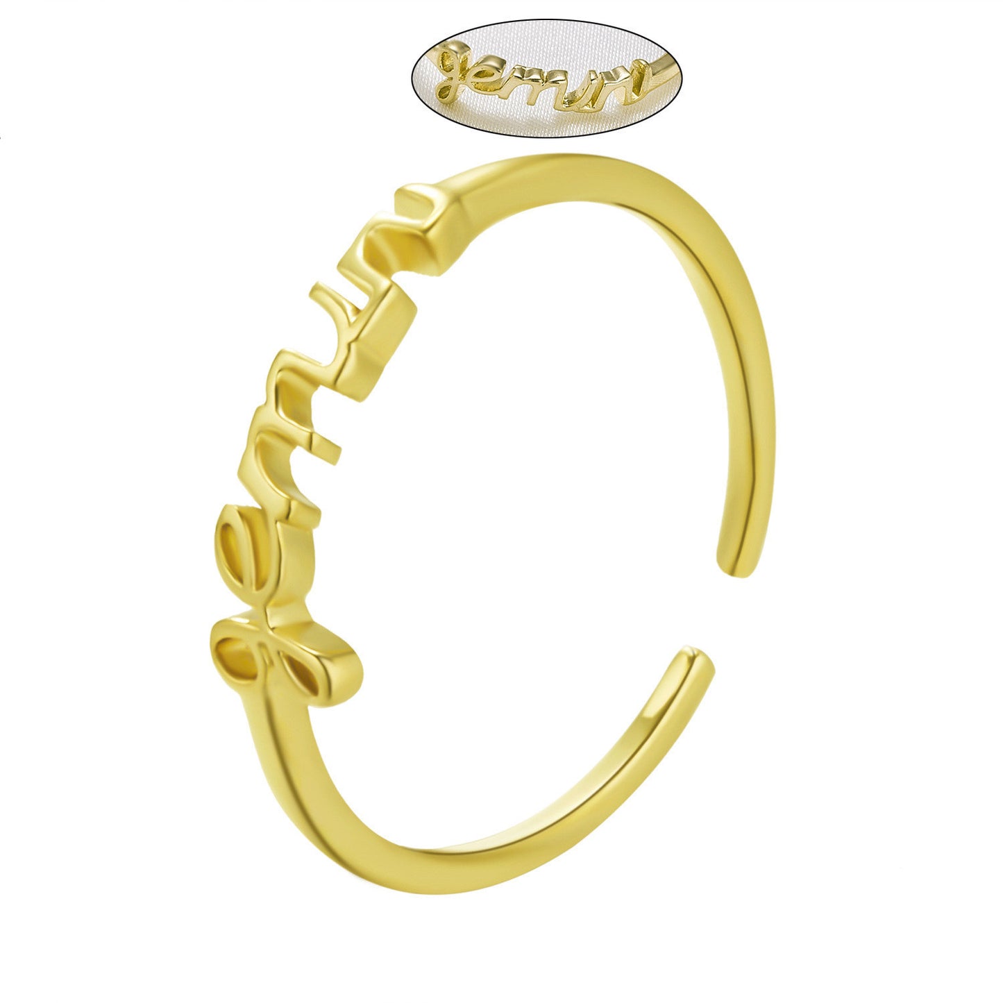 Constellation Letter Ring Adjustable Copper Jewelry European and American Style Personal Statement Ring Everyday Wear