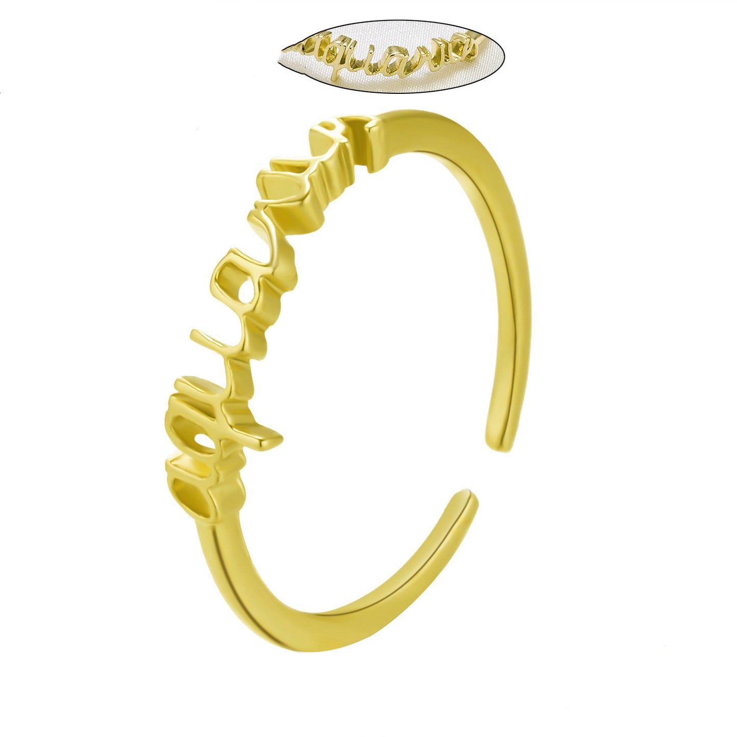 Constellation Letter Ring Adjustable Copper Jewelry European and American Style Personal Statement Ring Everyday Wear