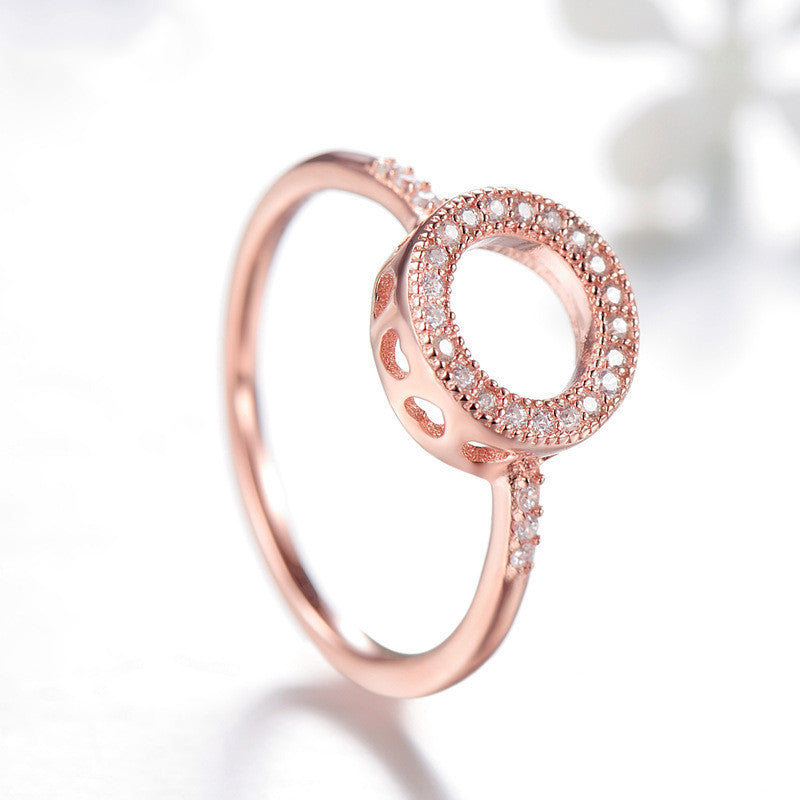 Sterling Silver Heart Shaped Ring For Women 925 Rose Gold Ring Electroplated Ring Anniversary Gift For Her For