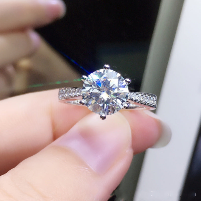 White Gold Plated Crown Ring With Artificial Gem Adjustable Opening Korean Fashion Jewelry Individually Packed