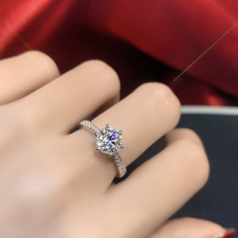 White Gold Plated Crown Ring With Artificial Gem Adjustable Opening Korean Fashion Jewelry Individually Packed