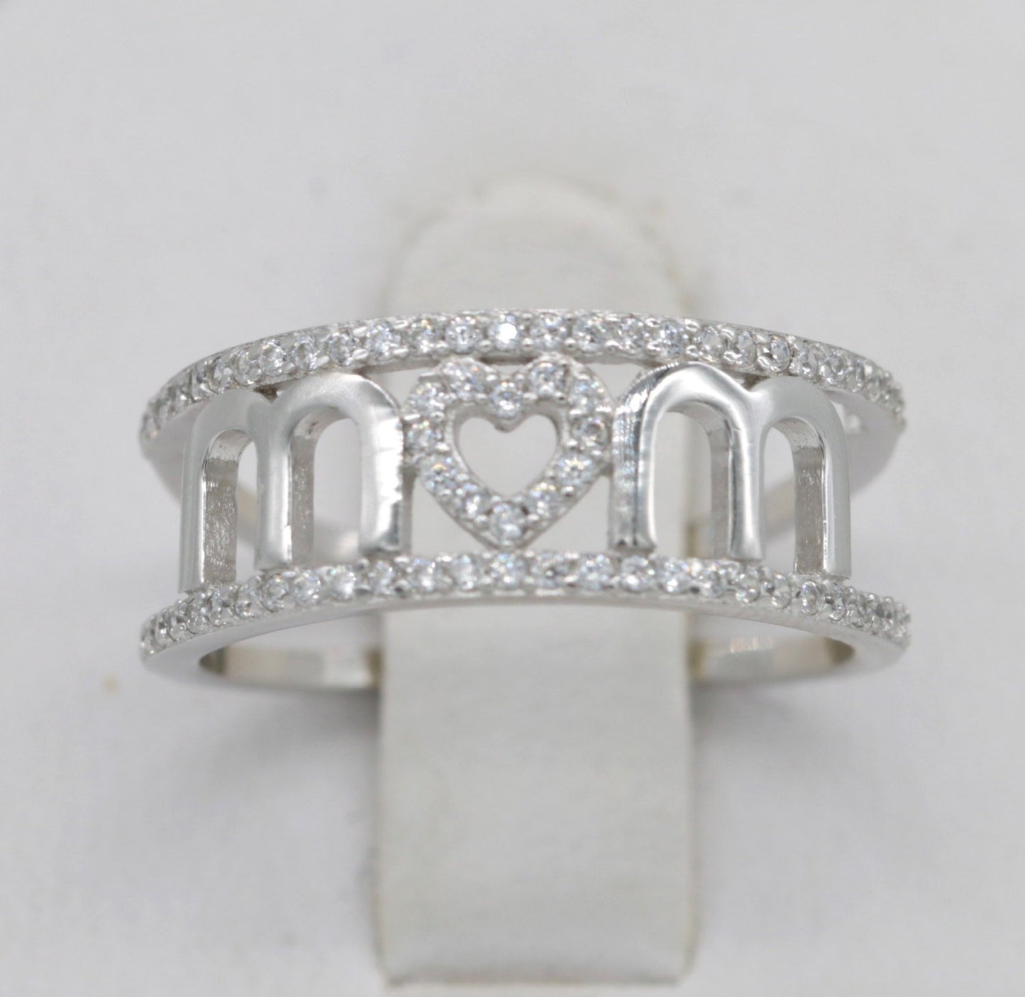 Women Heart Shaped Ring With Zircon Brass Inlaid Jewelry For Mothers Day Gift Souvenir Elegant Dainty Timeless