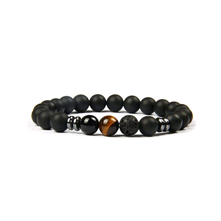 Unisex Natural Stone Beaded Bracelet Round European American Fashion Jewelry Radiation Protection Everyday Use