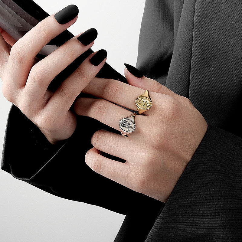 Adjustable Copper Flower Ring Electroplated Open Band Jewelry Gift For Her Elegant Cute Ring For Every Day Use