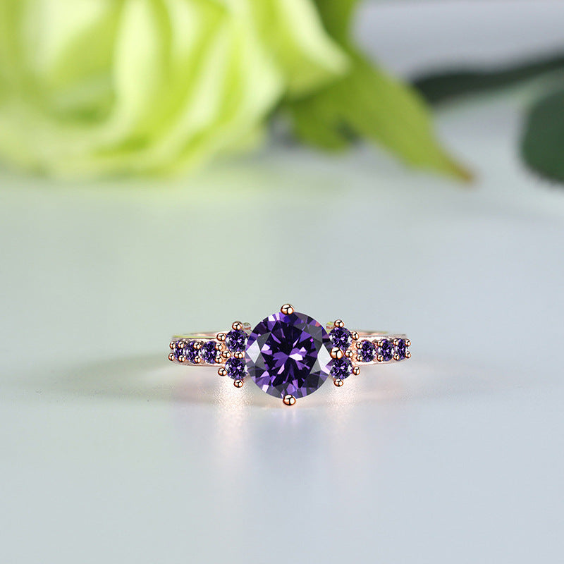 Geometric Gold Plated Brass Ring With Artificial Gemstones For Women Black Gold Jewelry Fashion Accessory Ring