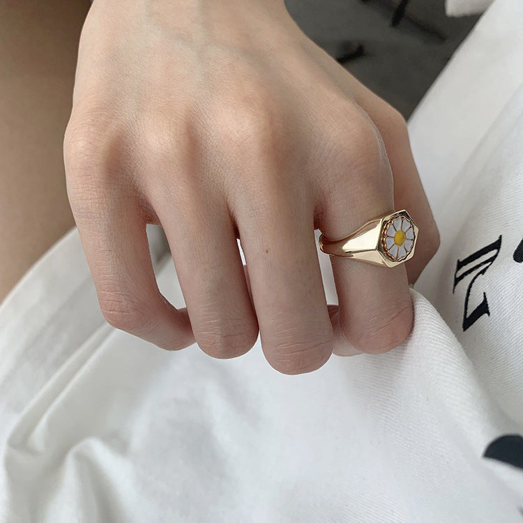 Sterling Silver Floral Ring Daisy Clover Tulip Fashion