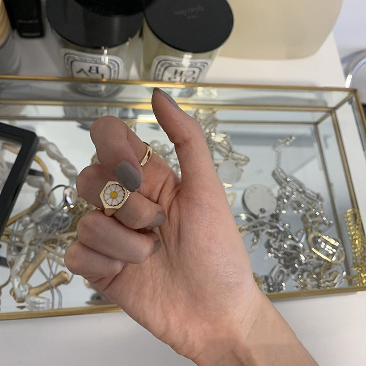 Sterling Silver Floral Ring Daisy Clover Tulip Fashion