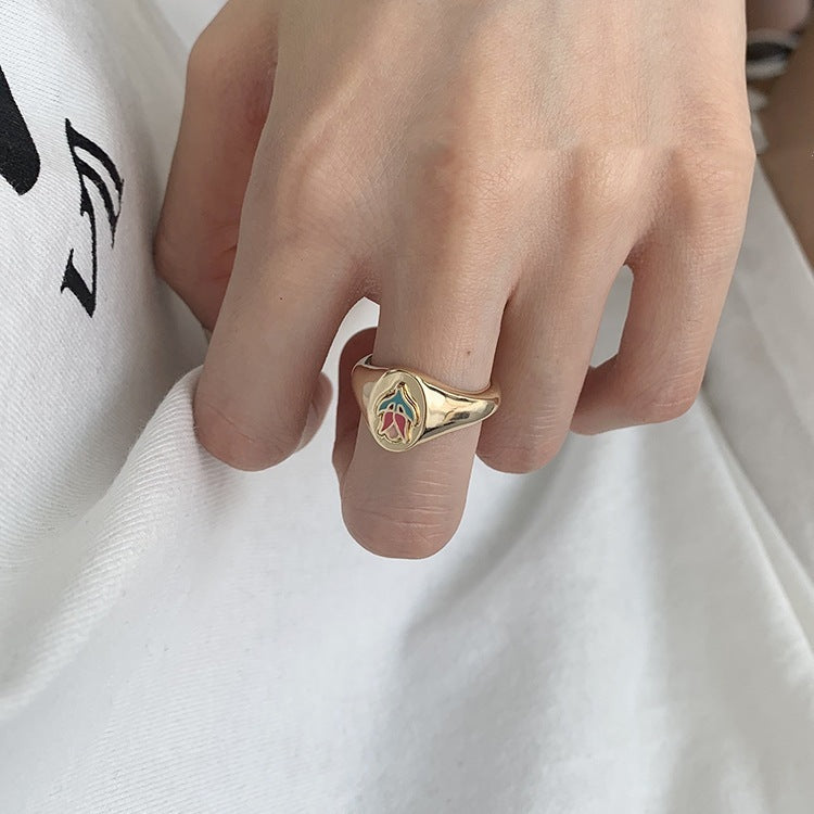 Sterling Silver Floral Ring Daisy Clover Tulip Fashion