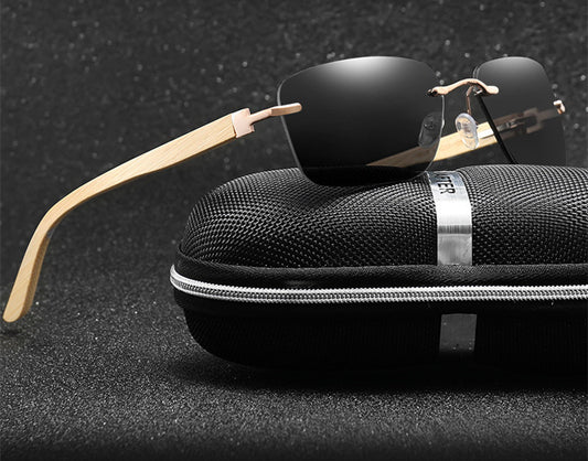 Square Frameless Sunglasses With Spring Hinges UV400 Protection For Enhanced Visual Clarity Lightweight Personality