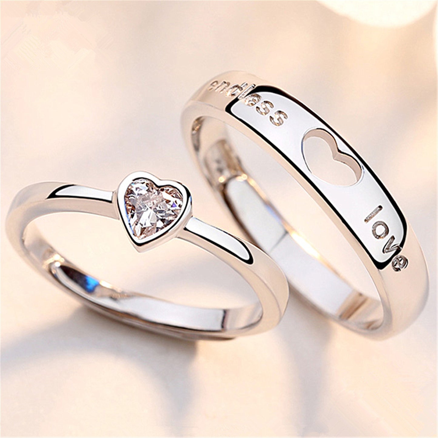 Adjustable Copper Ring For Couples With Alloy And Artificial Gem Inlay Fashion Statement Ring Open Band For Everyday Wear