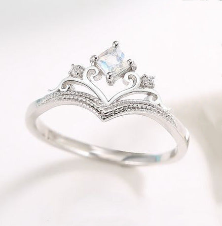 Heartbeat Couple Ring Silver Matching Rings For Men And Women Retro Crown Design Promise Wedding Bands Jewelry