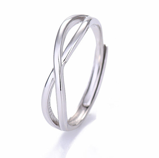 S925 Silver Couple Ring Set Simple Geometric Matching Rings For Him And Her Long Distance Gift For Him And Her