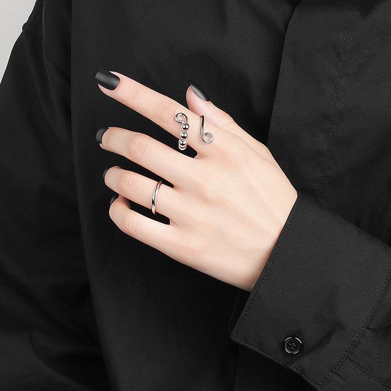 Womens Copper Anxiety Ring Spinning Fidget Jewelry Stress Relief Ring Rotating Band For Women Non Inlaid Ring