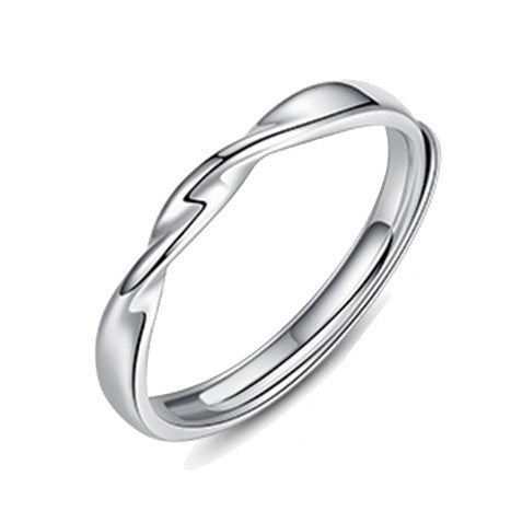 Unisex Sterling Silver Ring Set for Couples Geometric Rings Fashionable Matching Rings for Him and Her Valentine's Day Gift Anniversary Jewelry