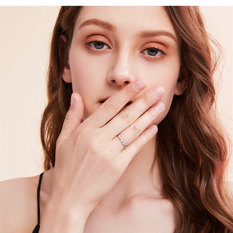 Unisex Sterling Silver Ring Set for Couples Geometric Rings Fashionable Matching Rings for Him and Her Valentine's Day Gift Anniversary Jewelry