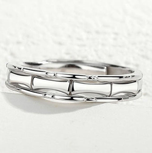 Unisex Ring 925 Silver Fashion Geometric Adjustable Opening Couple Ring Holiday Gift for Men and Women