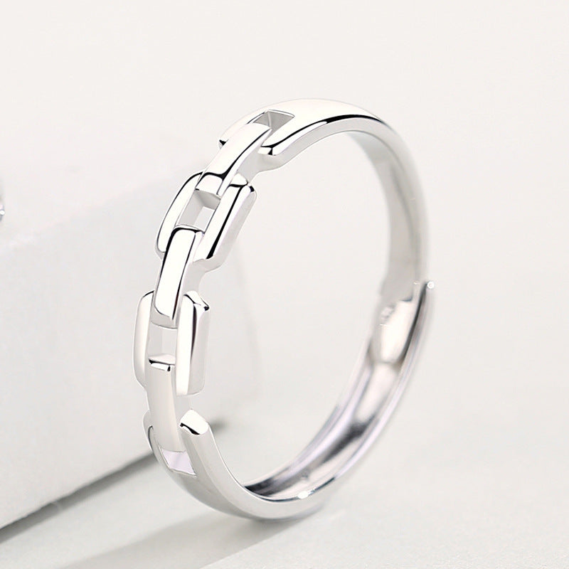 Korean Style Zircon Square Ring 925 Silver for Couple Fashion Jewelry Light Luxury Ring Modern Everyday Styles