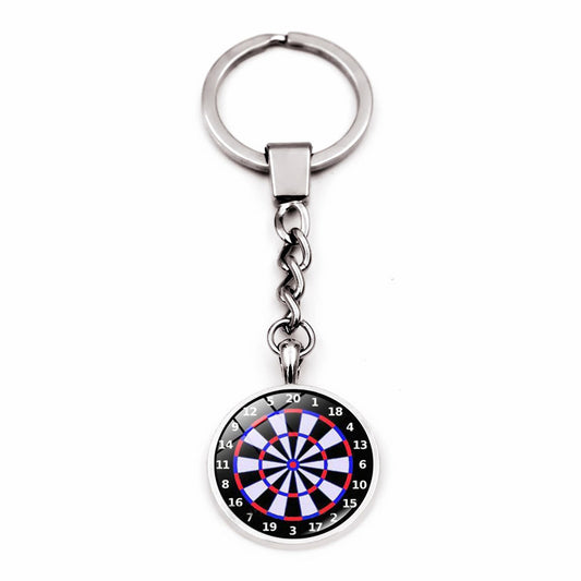 Metal Keychain With Glass Gem Dart Target Design Zinc Alloy Key Ring Creative Jewelry Gift For Friends For All