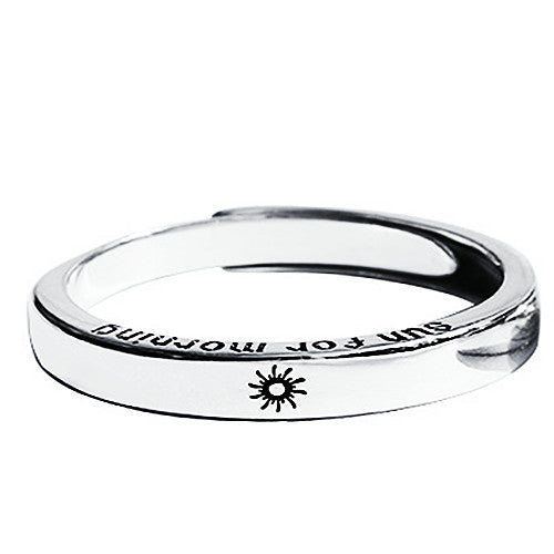 Couple Rings Fashion Silver Sun Moon Star Geometric Matching Rings For Women And Men Gift Set Timely Accessory