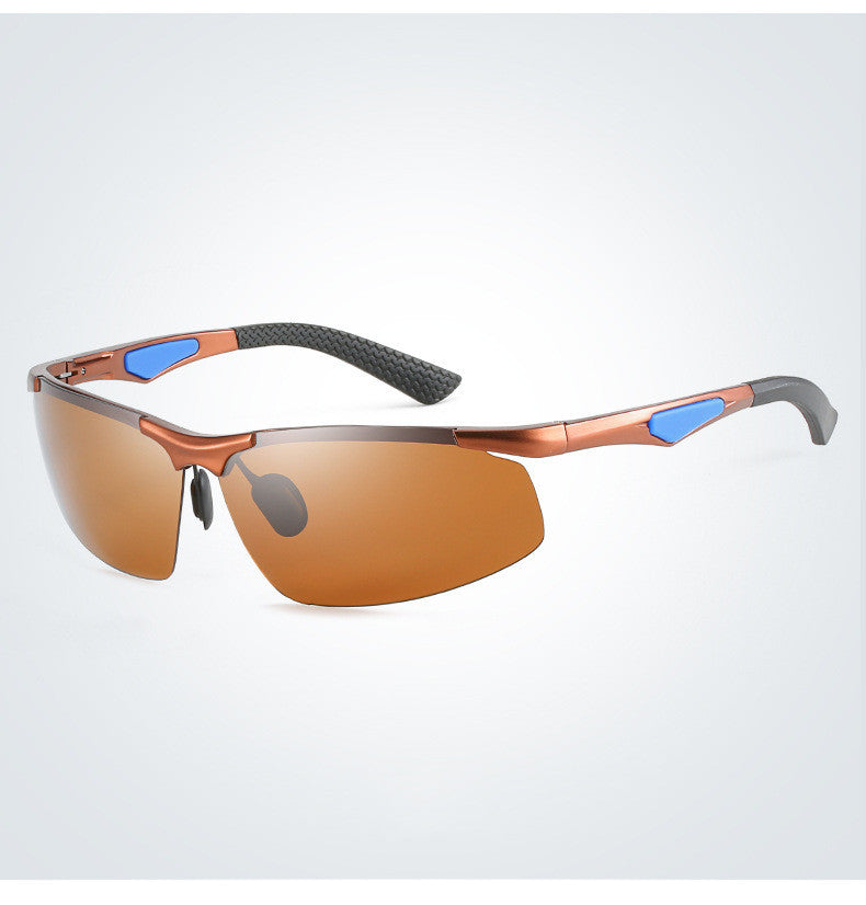 Mens Polarized Sunglasses Aluminum Magnesium Alloy Frame UV400 Protection Casual Sport Windproof Mirror Resin Lens