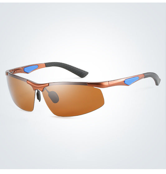 Mens Polarized Sunglasses Aluminum Magnesium Alloy Frame UV400 Protection Casual Sport Windproof Mirror Resin Lens
