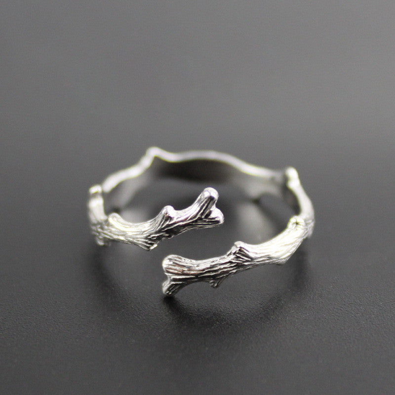 Sterling Silver Adjustable Ring Unisex Floral Korea Design Elegant Style For Women And Men Modern Craft Detail