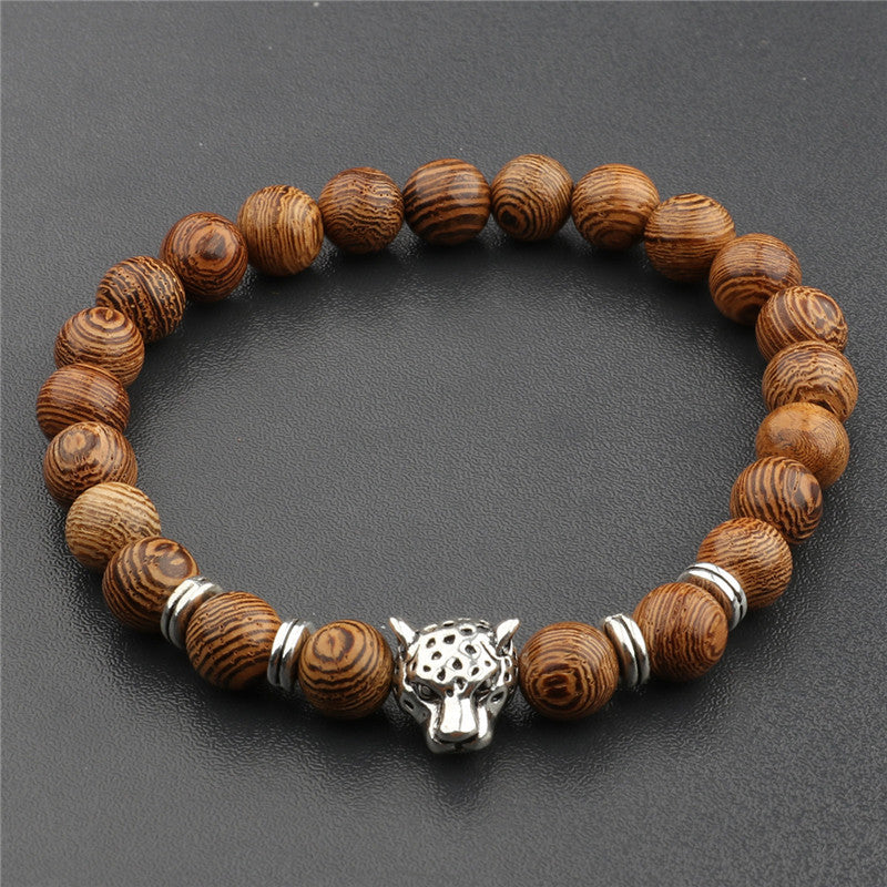 Unisex Woodgrain Beaded Bracelet ForYoga Chakra Balancing European Geometric Design Individually Packed Wooden