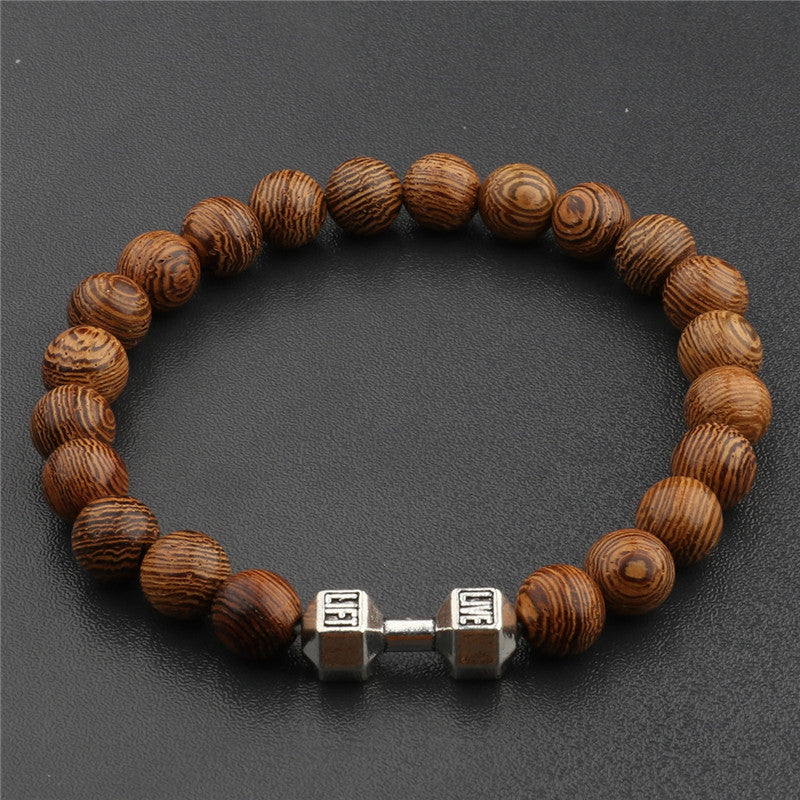 Unisex Woodgrain Beaded Bracelet ForYoga Chakra Balancing European Geometric Design Individually Packed Wooden