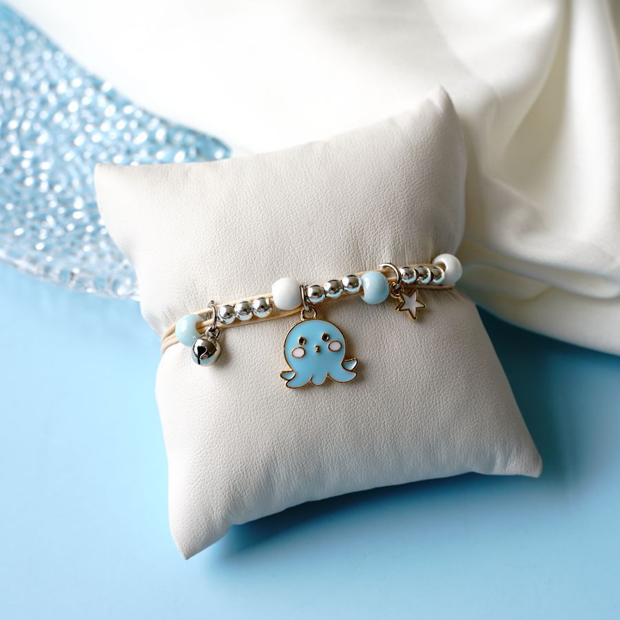 Ceramic Cartoon Bracelet Woven Alloy Jewelry Simple Beads Bracelet With Deer Rabbit Cat And Design Accessories