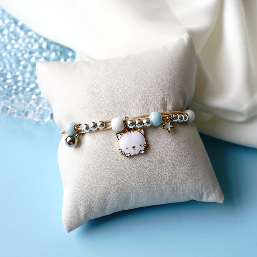 Ceramic Cartoon Bracelet Woven Alloy Jewelry Simple Beads Bracelet With Deer Rabbit Cat And Design Accessories