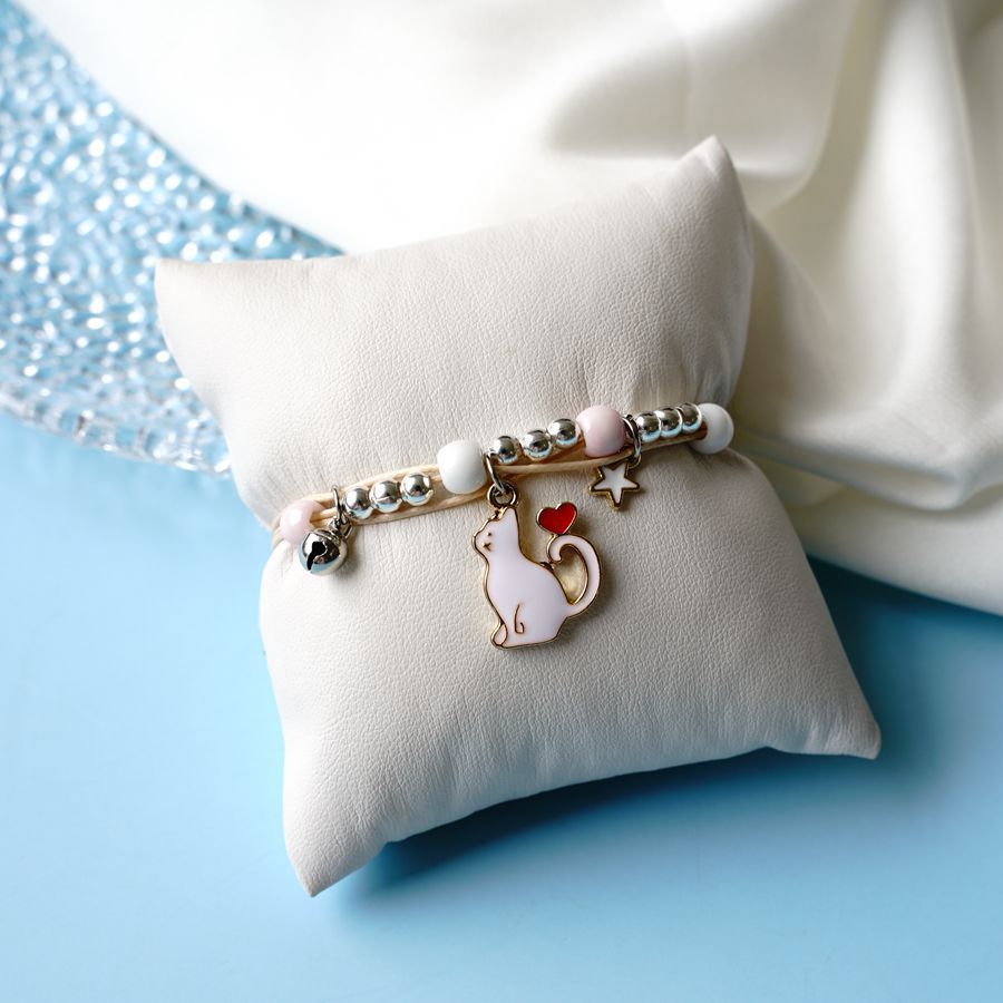 Ceramic Cartoon Bracelet Woven Alloy Jewelry Simple Beads Bracelet With Deer Rabbit Cat And Design Accessories