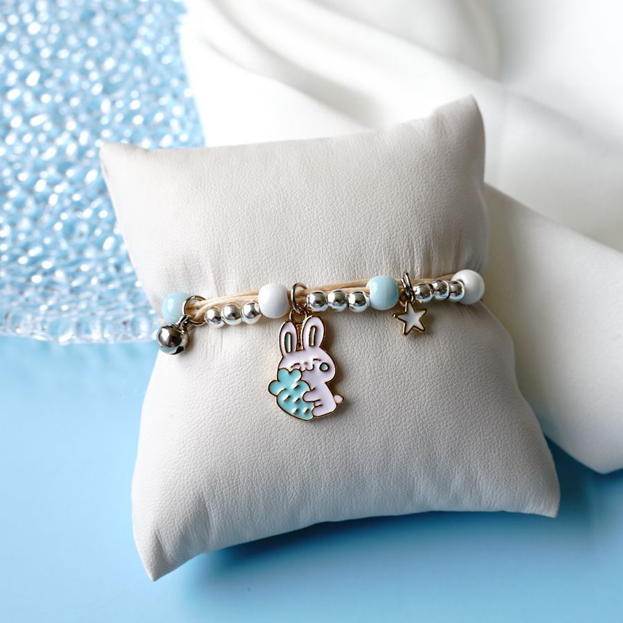 Ceramic Cartoon Bracelet Woven Alloy Jewelry Simple Beads Bracelet With Deer Rabbit Cat And Design Accessories