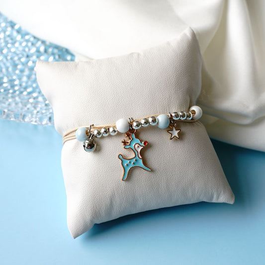 Ceramic Cartoon Bracelet Woven Alloy Jewelry Simple Beads Bracelet With Deer Rabbit Cat And Design Accessories