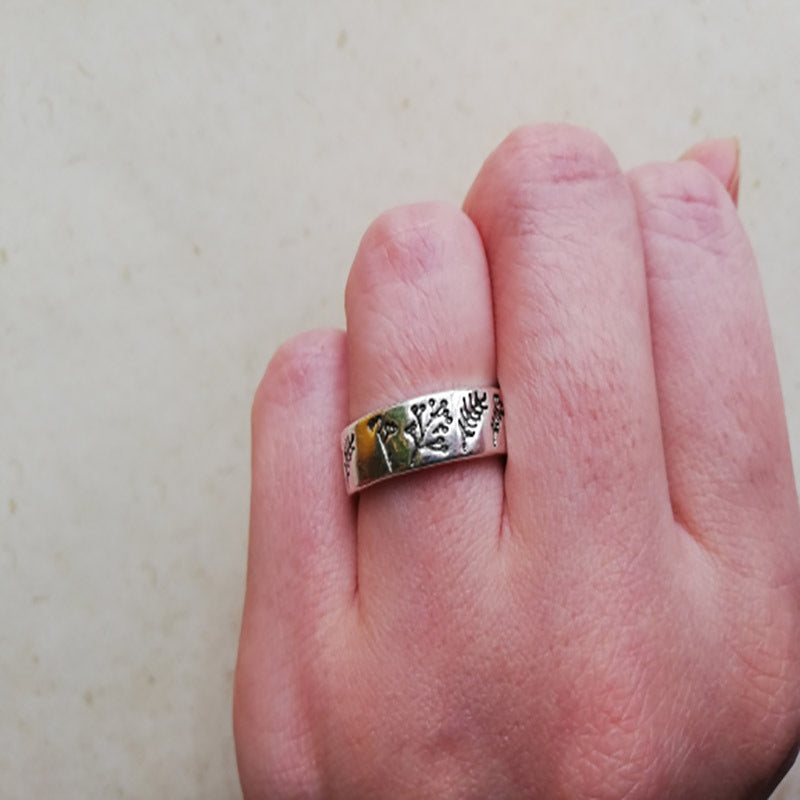 Wildflower Garden Flower Ring Electroplated Metal Ring Natural Flower Design Individually Packed Ring Gift For Women