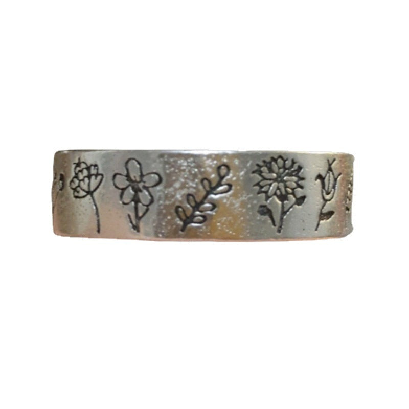 Wildflower Garden Flower Ring Electroplated Metal Ring Natural Flower Design Individually Packed Ring Gift For Women