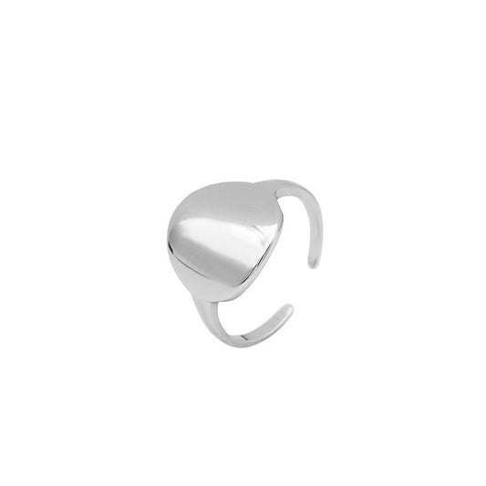 Ladies Sterling Silver Ring Glossy Circles Geometric Design Electroplated Jewelry Gifts For Her Elegant Fashion