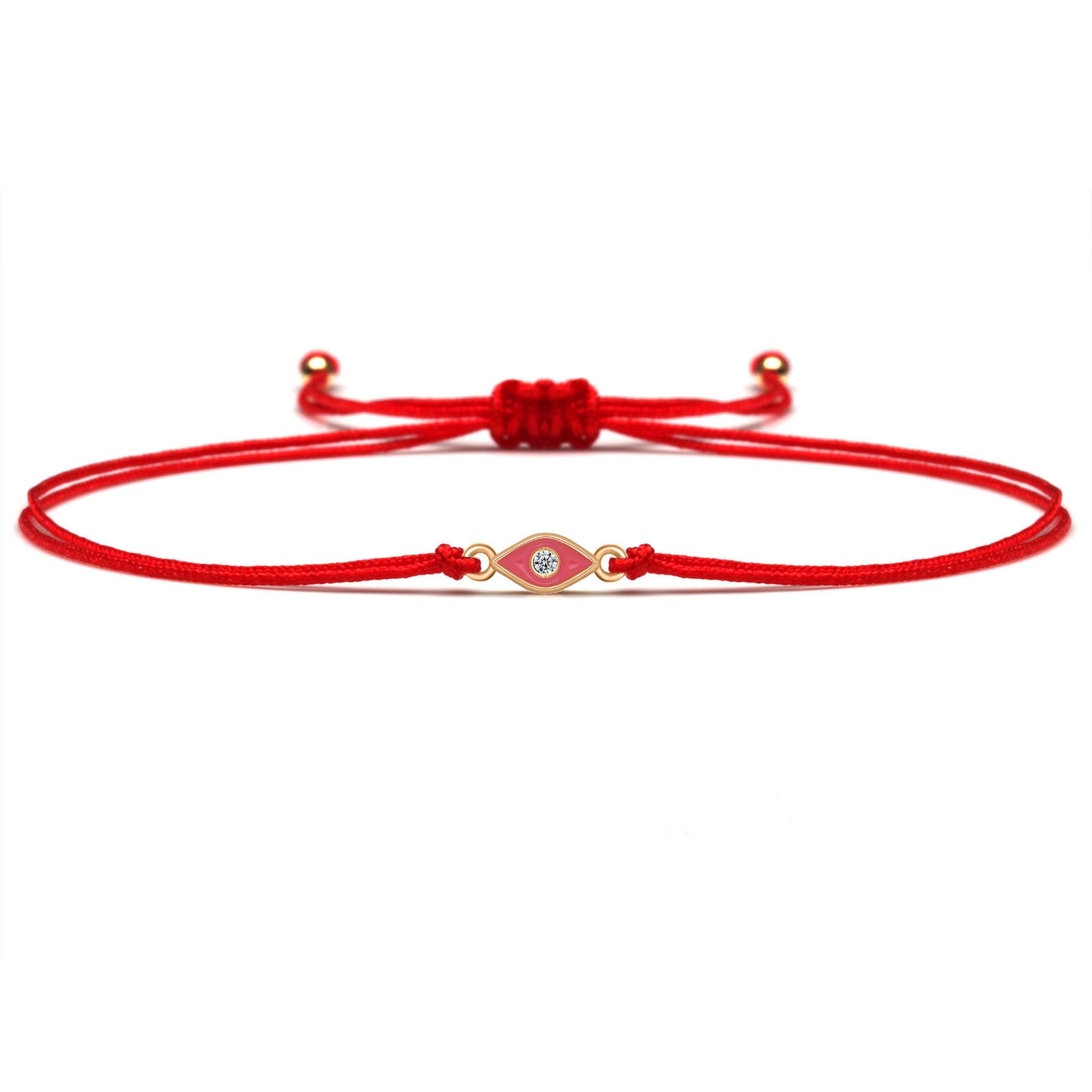 Evil Eye Bracelet Rhinestones Copper Geometry Red String