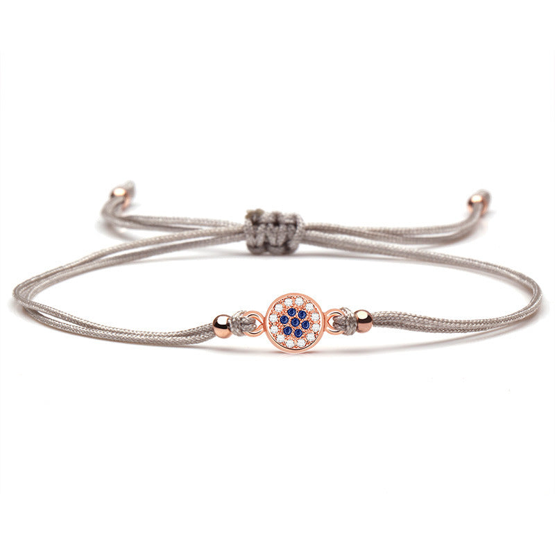 Evil Eye Bracelet Rhinestones Copper Geometry Red String