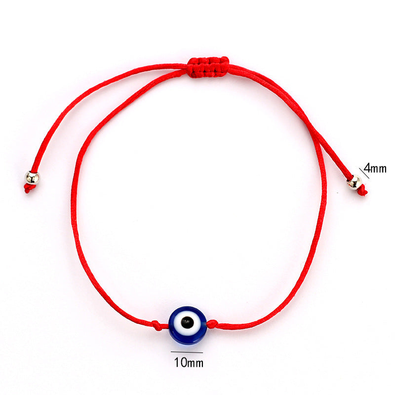 Evil Eye Bracelet Rhinestones Copper Geometry Red String