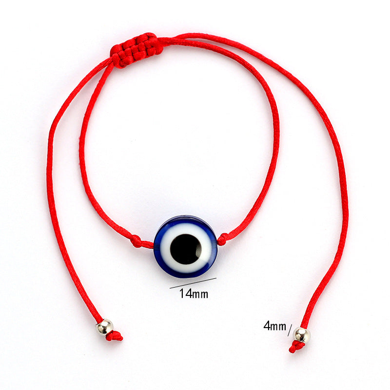 Evil Eye Bracelet Rhinestones Copper Geometry Red String